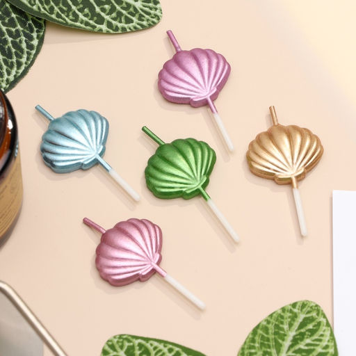 Свечи для торта Морские ракушки, разноцветные, 5 шт.