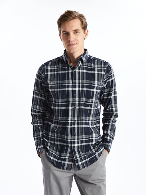 Regular Fit Uzun Kollu Ekose Erkek G?mlek