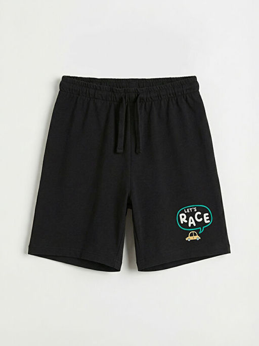 Bask?l? Beli Lastikli Erkek ?ocuk ?ort 2li