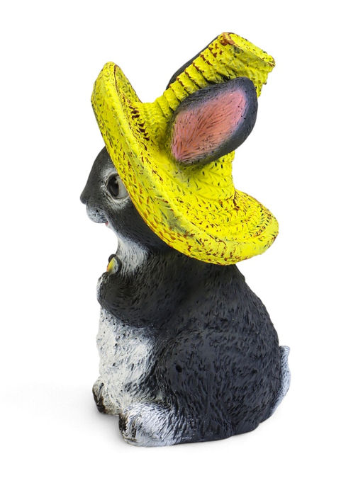 Садовая фигура из полистоуна Зайка в соломенной шляпе с бабочкой, 19?12?14 см, МИКС