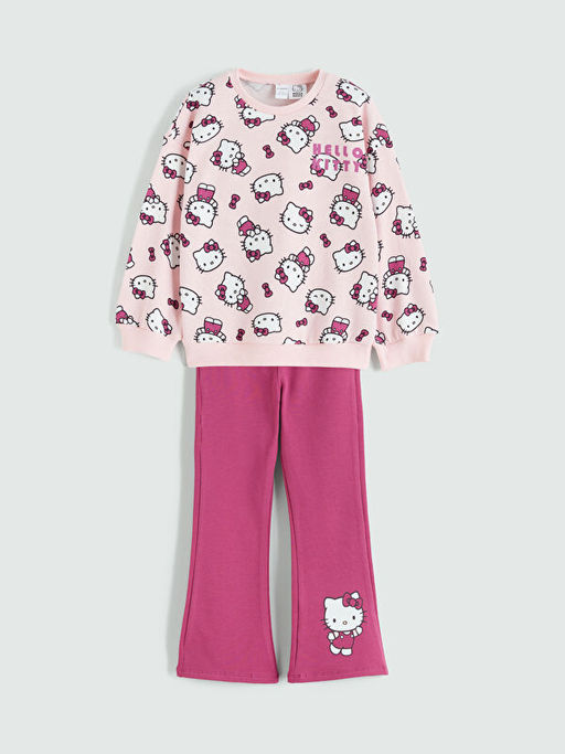 Bisiklet Yaka Hello Kitty Bask?l? K?z ?ocuk Tak?m