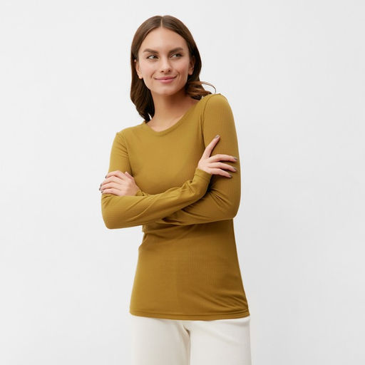 Лонгслив женский KAFTAN: Basic line, тёмно-оливковый, размер 44-46