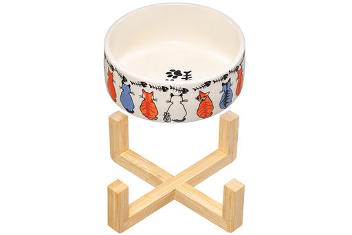 Миска для домашних питомцев 450 мл 14,5*14,5*6,5 см, с бамбуковой подставкой - Elan gallery фото 6