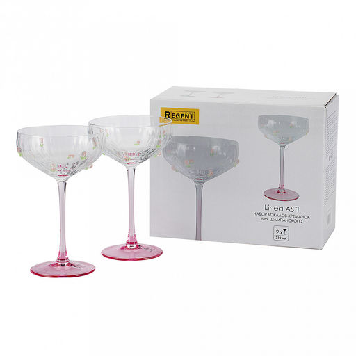 Бокал (креманка) стеклянный "Linea ASTI" 310мл, д11,5см, h19,5см, для шампанского, набор 2шт, "Regent" (Китай)