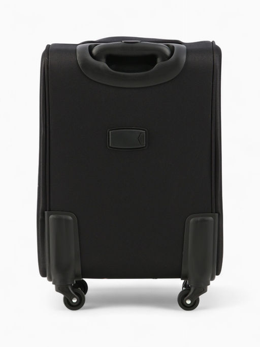 Чемодан на колёсах Royalbag маленький 46 л (S), на молнии, с увеличением, кодовый замок, 4 колеса, чёрный