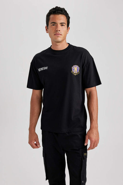 Футболка Wednesday Comfort Fit с круглым вырезом и короткими рукавами из 100 % хлопка - Defacto фото 4