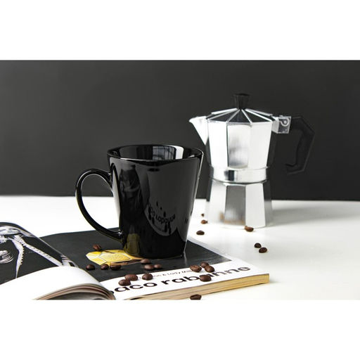 Кружка керамическая Доляна Coffee break, 370 мл, цвет чёрный  фото 2