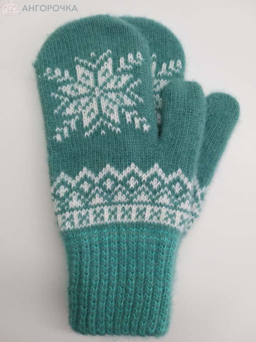 Белые варежки с серой резинкой - 305.173 - Ангорочка фото 4