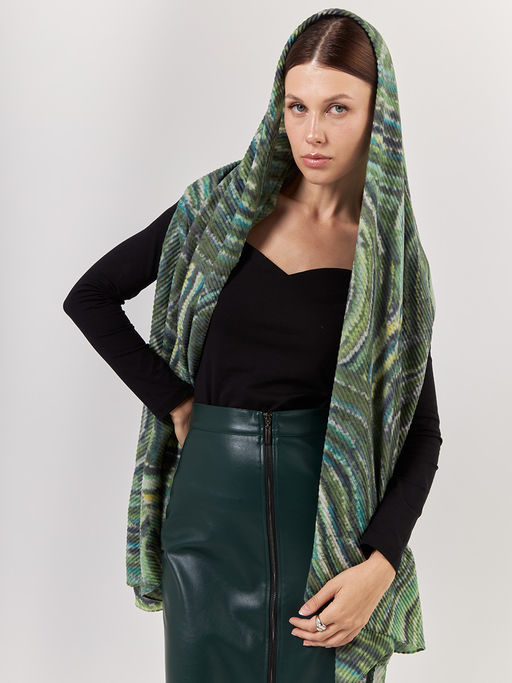 Большой, мягкий, тонкий и очень нежный двусторонний палантин с рисунком. - Tantino фото 5