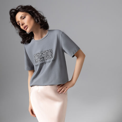 Футболка из хлопка Модная перезагрузка (серая) - Charutti фото 2