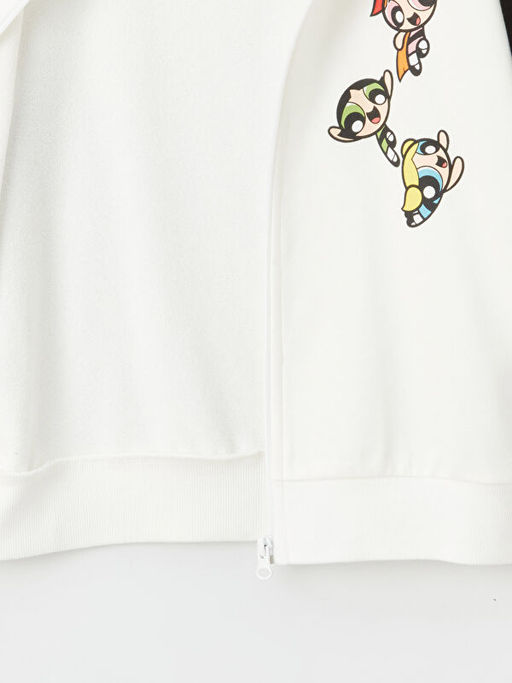 Kap??onlu Powerpuff Girls Bask?l? Uzun Kollu K?z ?ocuk Fermuarl? Sweatshirt - Waikiki фото 2