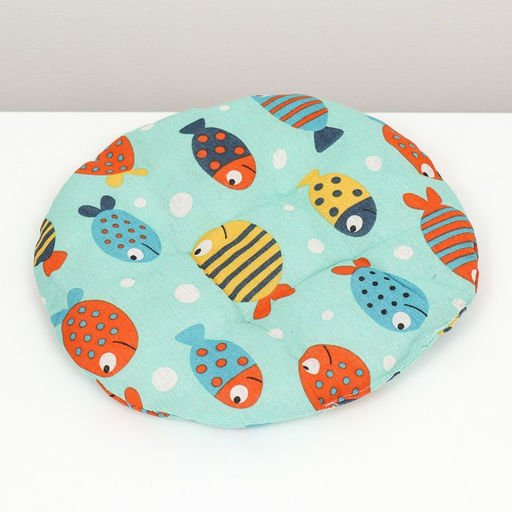 Лежанка для животных (хлопковый наполнитель), 28 см, с рыбками - Пижон фото 3