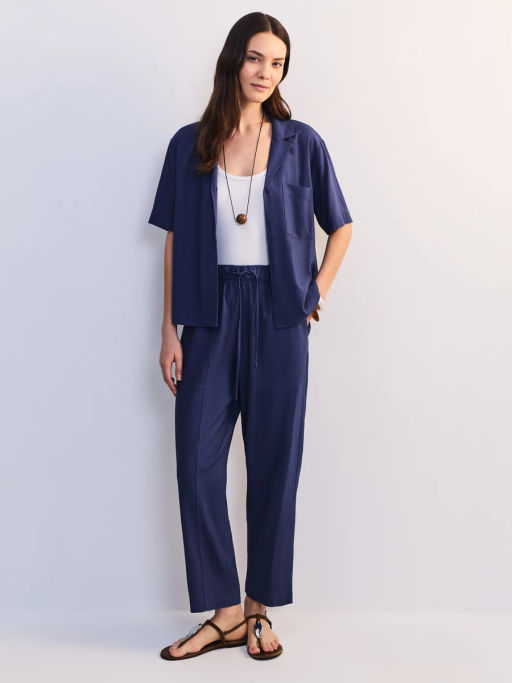 Льняные брюки с эластичным поясом ZR2605012106-162 / Zarina