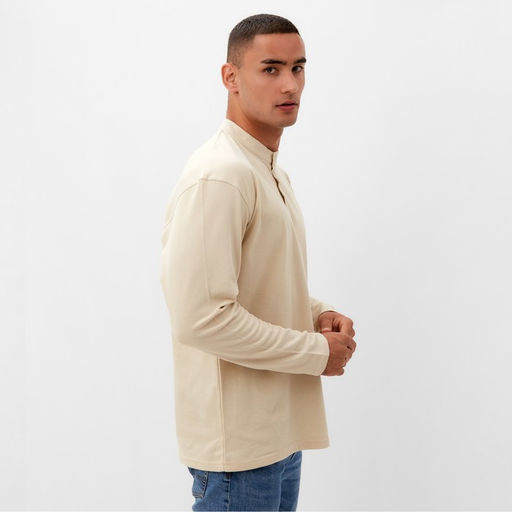 Футболка с длинным рукавом мужская MINAKU бежевая, р-р 46