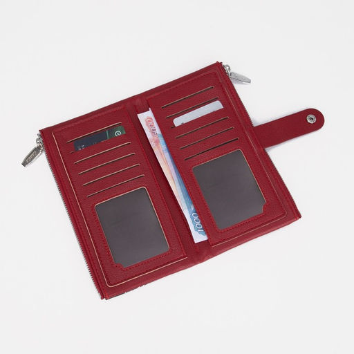 Кошелёк на кнопке, цвет красный - Simaland фото 5