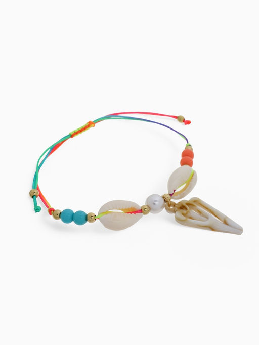 Цена за 12 шт. Браслет на нити «QF. Ассорти. Ракушки», d=7 см, разноцветный в золоте