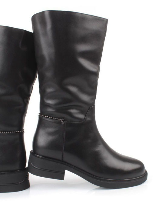 Z4225M BLACK Сапоги зимние женские (натуральная кожа, натуральный мех)