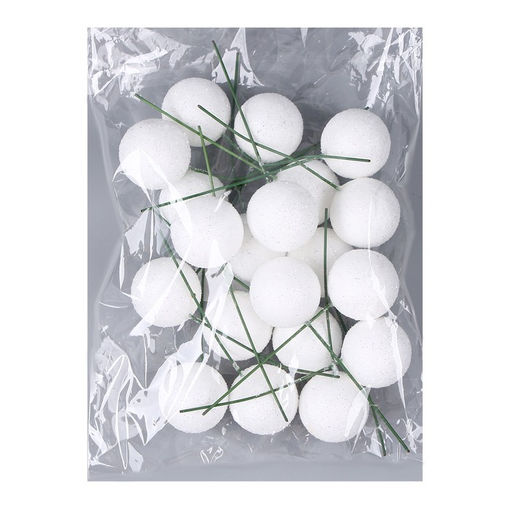 Фигурка для поделок и декора на проволоке «Шар», набор 20 шт., размер 1 шт. — 2.5×7 см, цвет белый