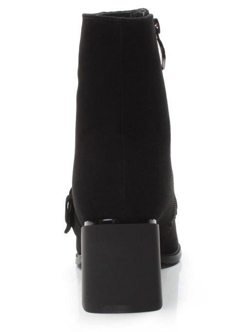 01-PCM347-2 BLACK Ботинки демисезонные женские (натуральная замша, байка)