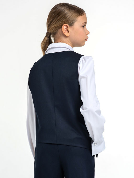 Синий школьный жилет для девочки Mooriposh, модель 1121 фото 6