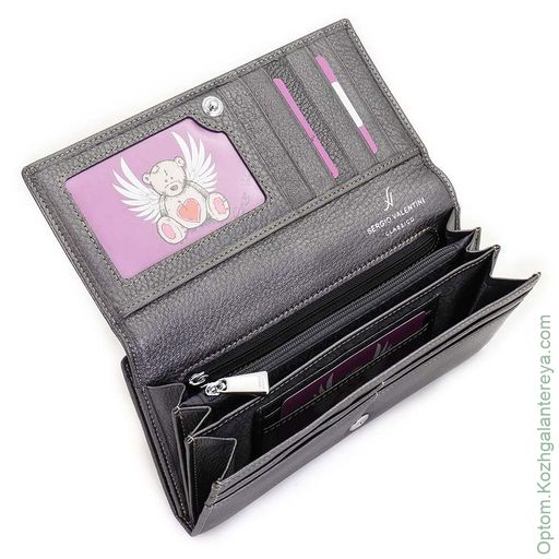 Большой женский кожаный кошелек Sergio Valentini СВ 8118-002  фото 4