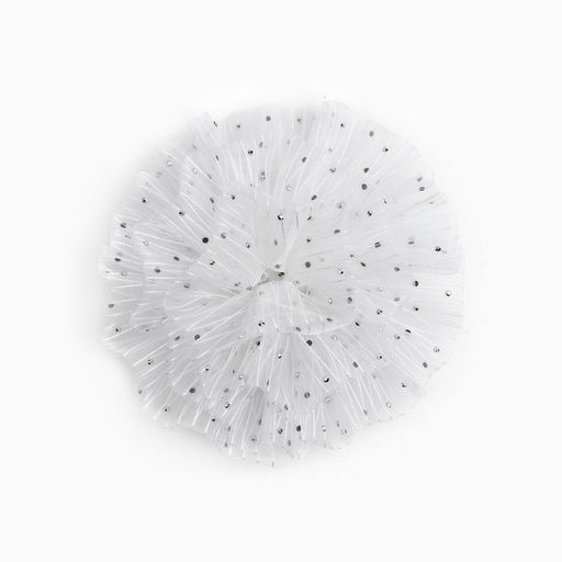 Бант для волос на резинке школьный, белый, 11 см, Кошечка Мари