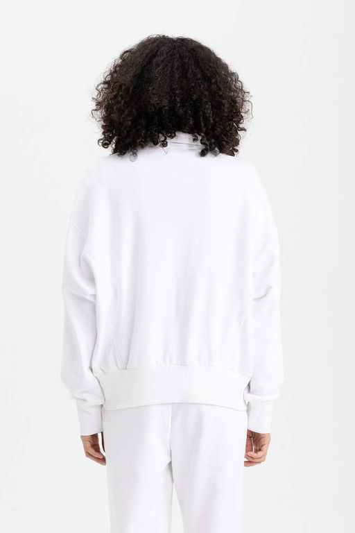 DeFactoFit Спортивная толстовка Oversize с воротником-стойкой и молнией с принтом  фото 9