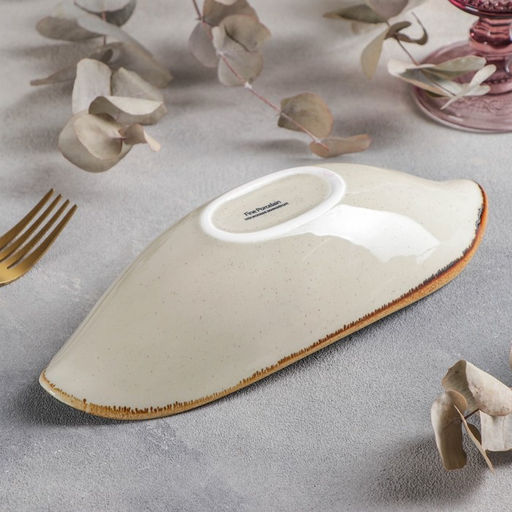 Салатник керамический «Сапфир», 24×9.5×5.5 см, цвет бежевый