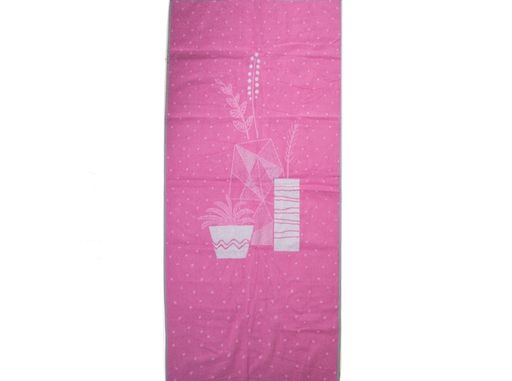 6с102.411ж1 Цветочный мотив (розово-сер) Полотенце махровое 67х150см