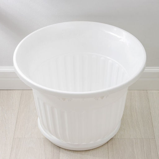 Горшок для цветов с поддоном «Лозанна», 40 л, пластиковый, белый