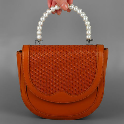 Ручка для сумки, металлическая, жемчужные бусы, на прокол, 12,5 9 1,2 см, цвет белый/серебряный - Арт узор фото 4