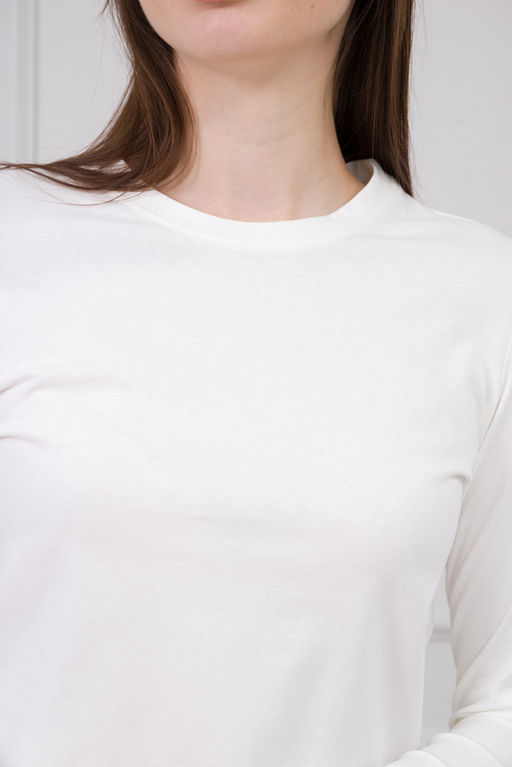 Лонгслив женский из кулирки с лайкрой молоко - Амадэль фото 7