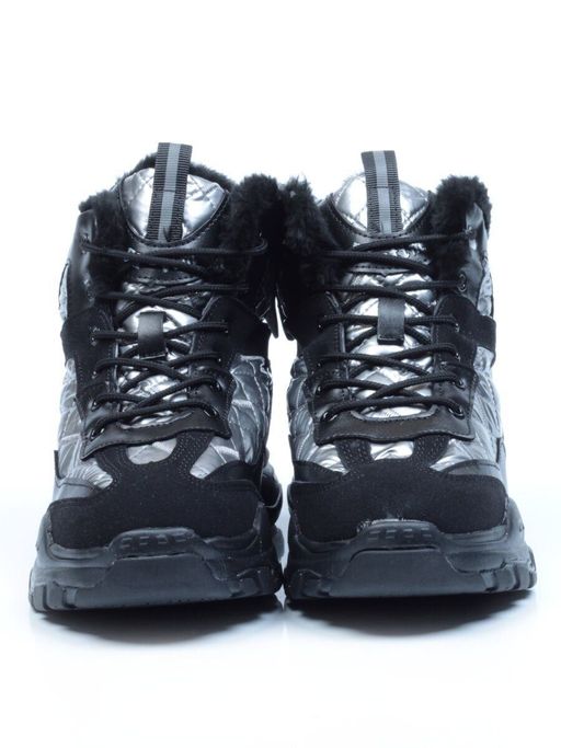 04-8524-4 BLACK Ботинки женские зимние (искусственные материалы) - Фабричный китай фото 5