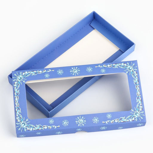 Цена за 5 шт. Коробка для шоколада новогодняя «Снежная сказка», с окном, 16×8×1.5 см
