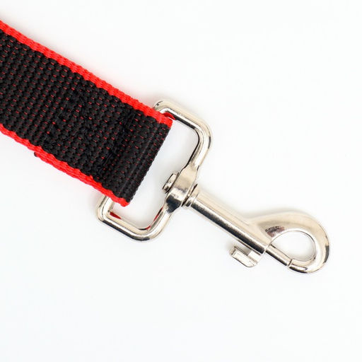 Поводок 5 м х 3 см, чёрно-красный - Пижон фото 2