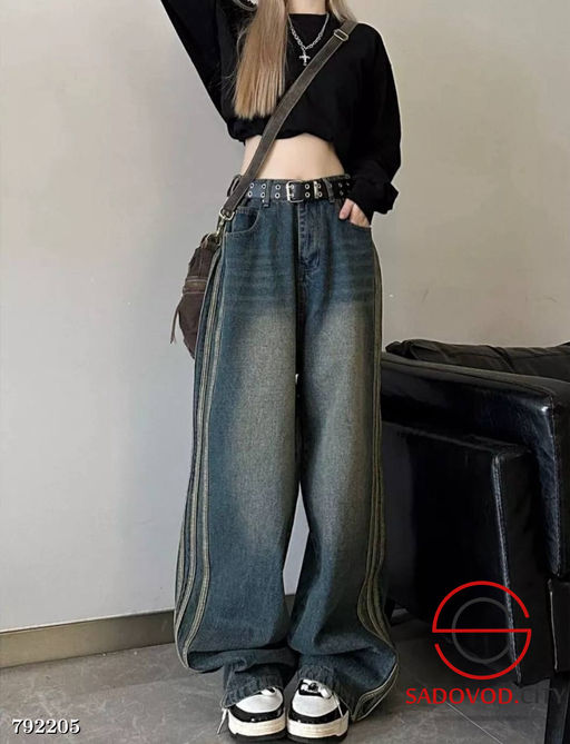 Джинсы БАГГИ с лампасами