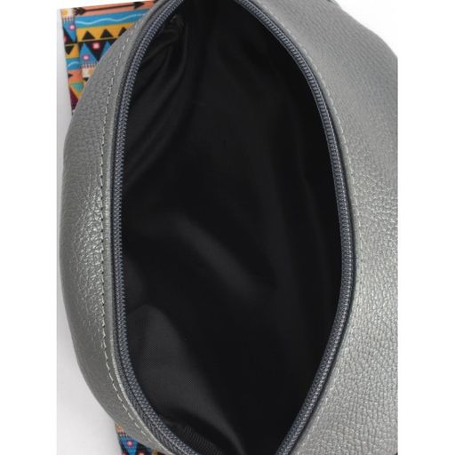 Сумка женская натуральная кожа (на пояс) Croco-856, 1 отд, серый металлик (230) 246905 - Adelia фото 3