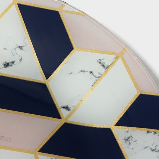 Тарелка стеклянная обеденная Доляна Розовый мрамор, d=23 см фото 12