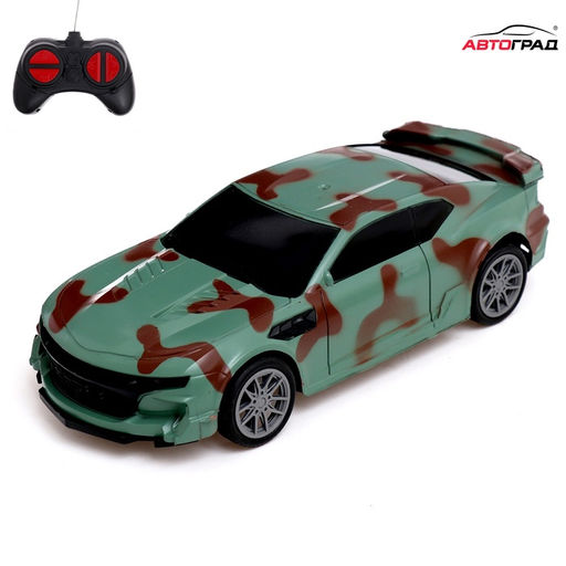 Машинка на пульте управления Грозный рейсер, радиоуправление, 1:20, световые эффекты, цвет зелёный