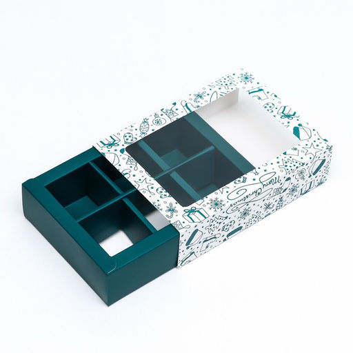 Коробка под 6 конфет новогодняя «Зимние забавы», 13.5×9.5×3.5 см
