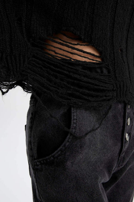 Базовый свитер оверсайз с круглым вырезом - Defacto фото 10