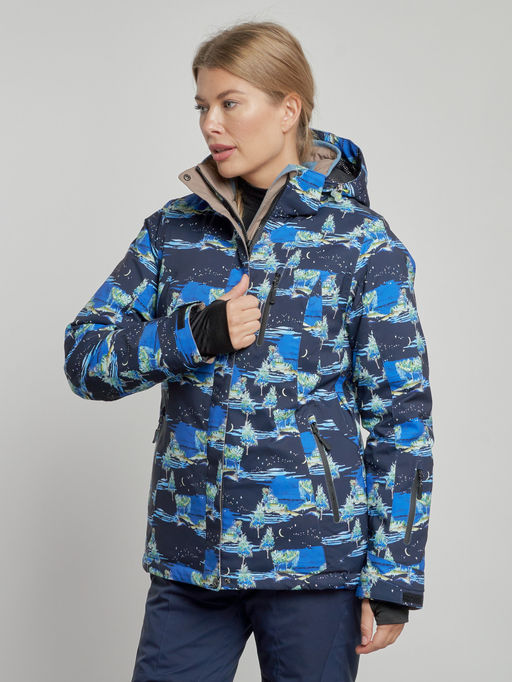 Горнолыжная куртка женская зимняя темно-синего цвета 3320TS - Mtforce фото 4