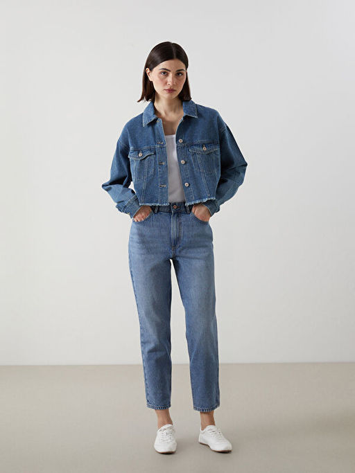Oversize Kad?n Jean Ceket
