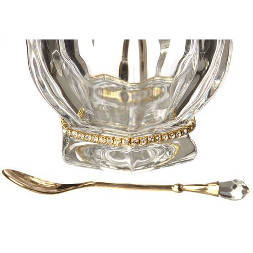 БАНКА ДЛЯ МЕДА РУБЛЕВКА 250 МЛ. 12.5*12.5 СМ. ВЫСОТА=14 СМ. + ЛОЖКА. КОЛЛЕКЦИЯ MUZA - Lefard фото 2