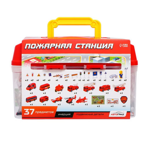 Набор игровой Пожарная станция, машинки 12 шт., с дорожными знаками и игровым полем - АвтоГрад фото 8