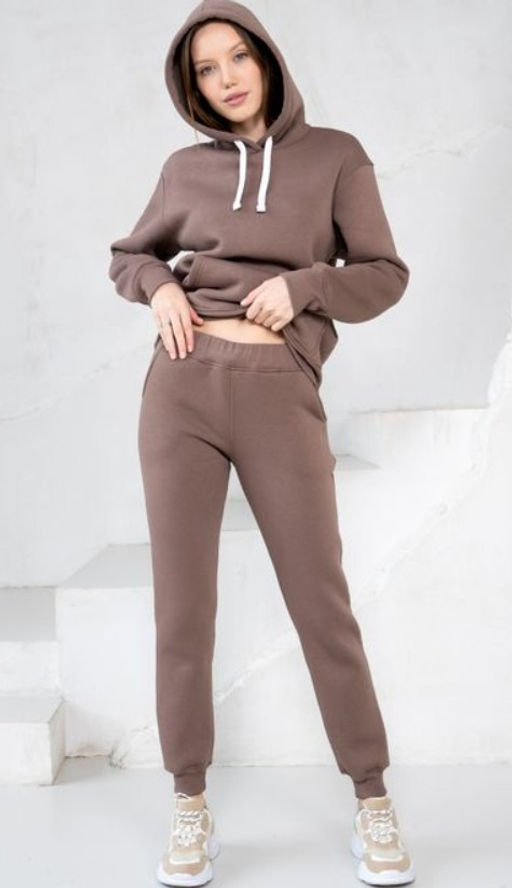 теплый Костюм футер 3-х нитка НАЧЕС коричневый