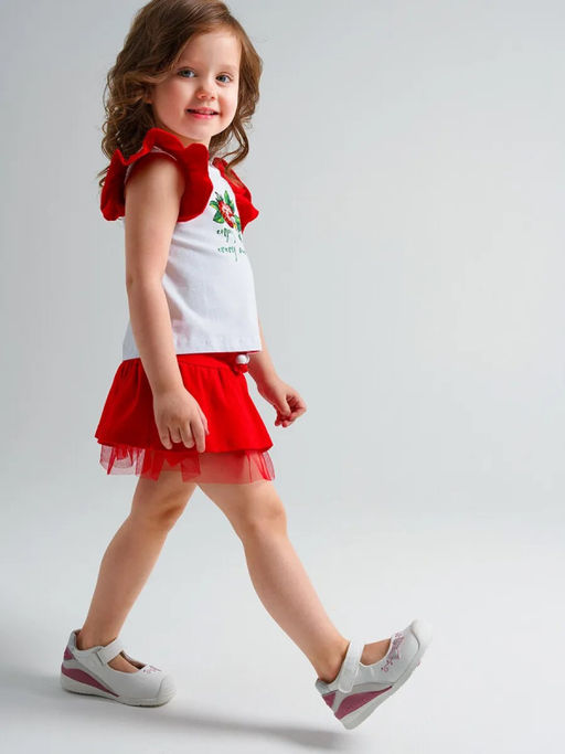 12429017 Комплект детский трикотажный для девочек: фуфайка (футболка), юбка-шорты - Playtoday фото 7