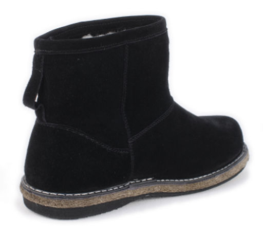 Унты женские на войлочной подошве Замша, овчина, черные - Roshva фото 5