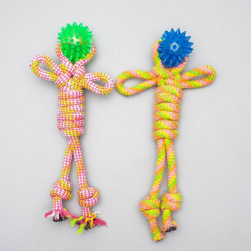 Игрушка канатная Человечек с мячиком, 75 г, до 24 см, микс цветов - Пижон фото 4