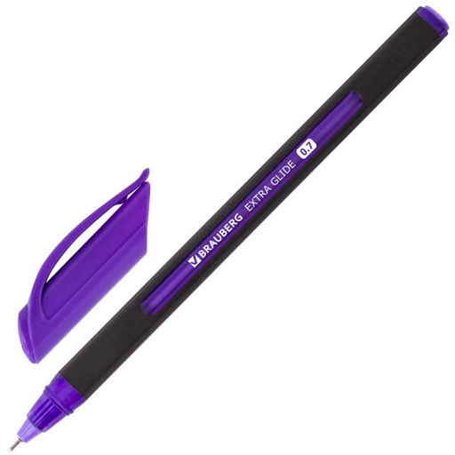 Цена за 2шт. Ручка шариковая масляная BRAUBERG "Extra Glide Soft Color", СИНЯЯ, узел 0,7 мм, линия письма 0,35 мм